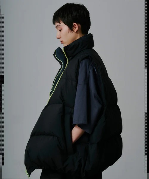 ダウンベスト ベスト FACETASM/ファセッタズム/FLOWING DOWN VEST メンズの画像