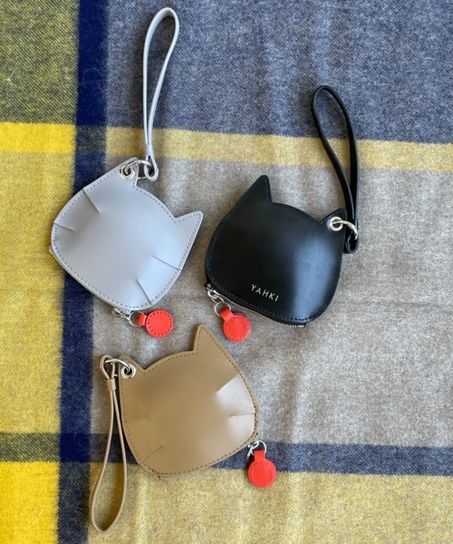 ♡♡♡ポーチ♡♡♡ご確認用です♡ YAHKI（ヤーキ） ポーチ W FACE レザー ミニポーチ (キャット