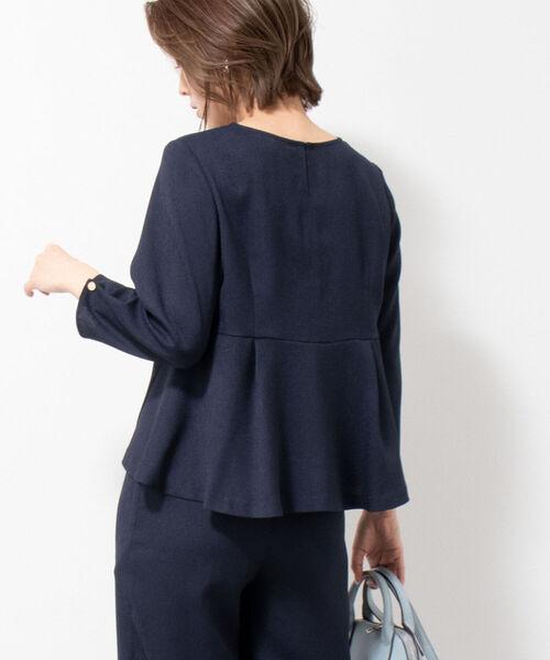 「NOLLEY'S」 7分袖ブラウス 36 ネイビー レディース_画像3
