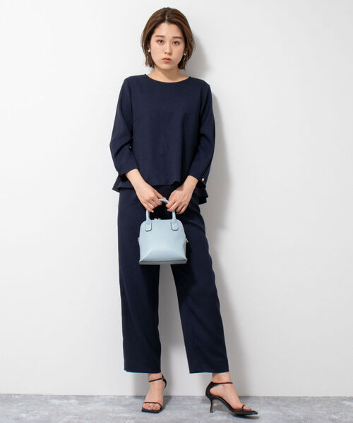 「NOLLEY'S」 7分袖ブラウス 36 ネイビー レディース_画像4