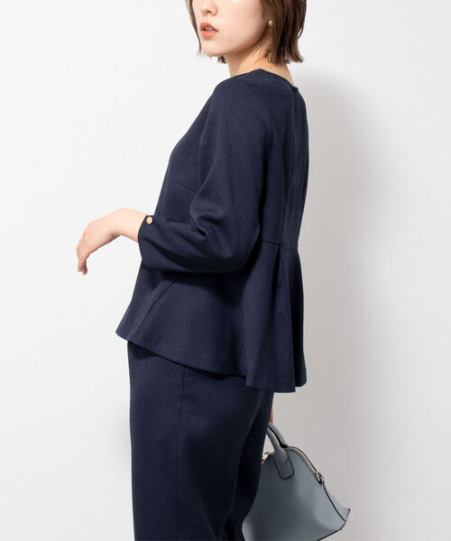 「NOLLEY'S」 7分袖ブラウス 36 ネイビー レディース_画像5