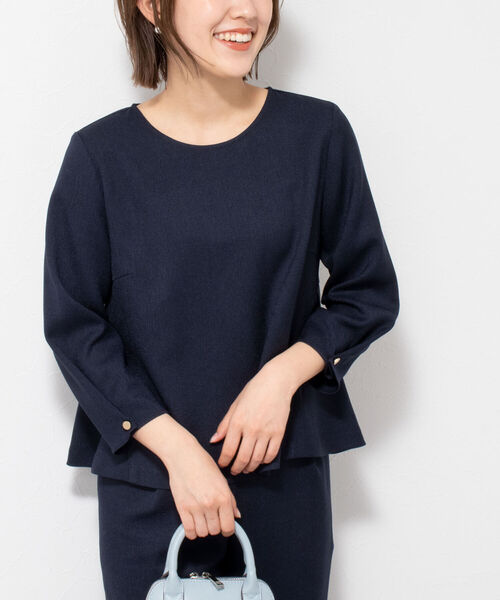 「NOLLEY'S」 7分袖ブラウス 36 ネイビー レディース_画像6