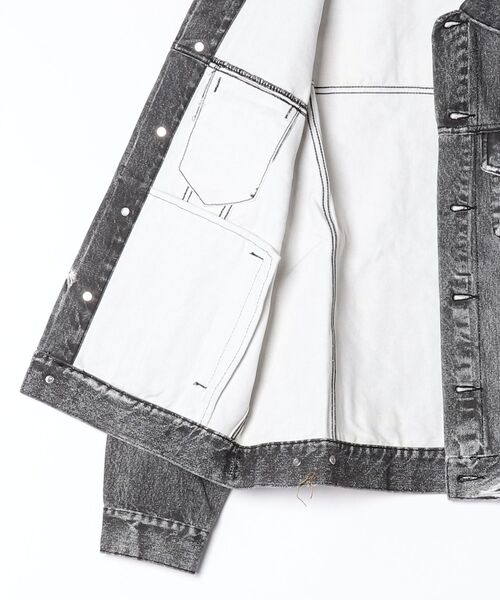ミリタリージャケット モッズコート FAKE PRINT TRUCKER JACKETの画像