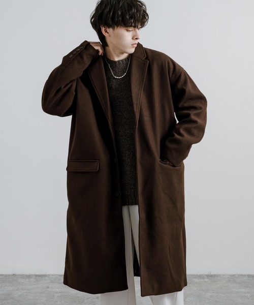 「Rocky Monroe」 「Beno」チェスターコート M ブラック メンズ_画像6