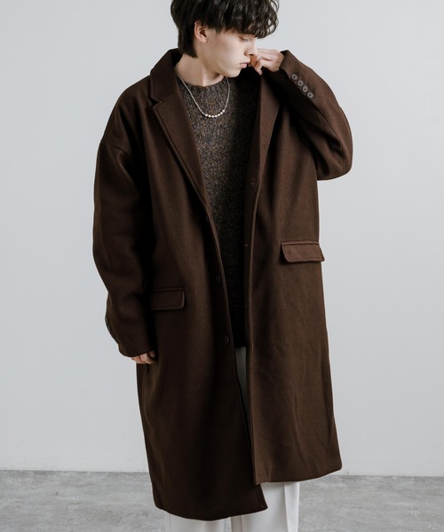 「Rocky Monroe」 「Beno」チェスターコート M ブラック メンズ_画像7