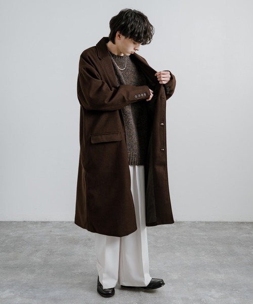 「Rocky Monroe」 「Beno」チェスターコート M ブラック メンズ_画像8