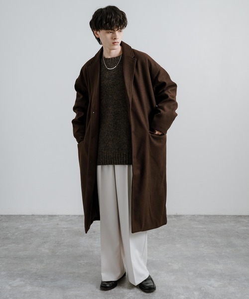 「Rocky Monroe」 「Beno」チェスターコート M ブラック メンズ_画像9