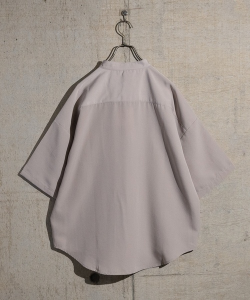 「JOHN'S CLOSET」 7分袖シャツ MEDIUM グレイッシュベージュ メンズ_画像8