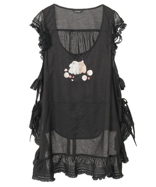 PINK HOUSE（ピンクハウス） 幸見うさぎ刺繍ローンタブリエ レディース