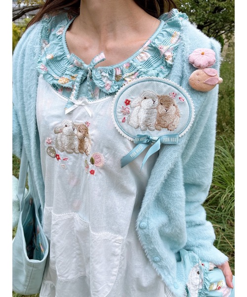 PINK HOUSE（ピンクハウス） 幸見うさぎ刺繍ローンタブリエ レディース