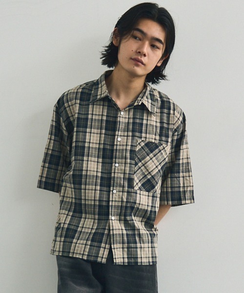 「Shoowtime」 半袖シャツ LARGE ライトブルー メンズ_画像4