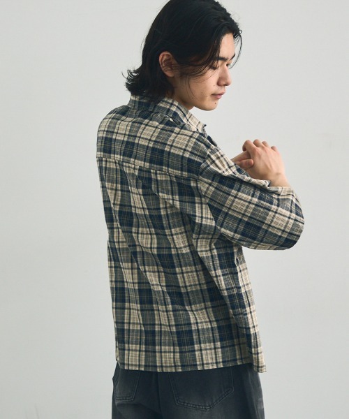 「Shoowtime」 半袖シャツ LARGE ライトブルー メンズ_画像6