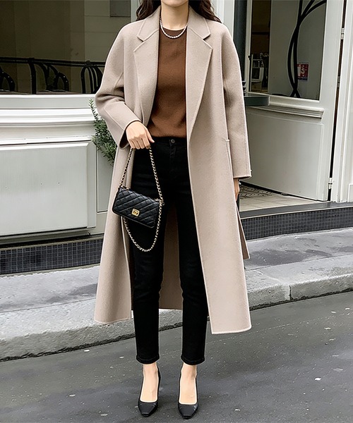 コート チェスターコート ウエストベルト付きチェスターコート