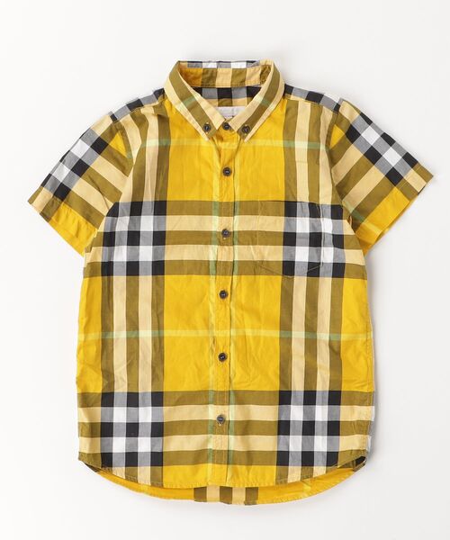 BURBERRY チェック柄袖 Tシャツ 6Y BURBERRY（バーバリー） 「KIDS」チェック柄半袖シャツ 8Y イエロー
