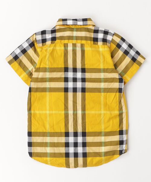 BURBERRY（バーバリー） 「KIDS」チェック柄半袖シャツ 8Y イエロー