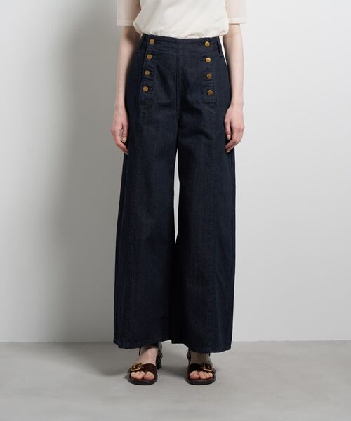 LANVIN en Bleu パンツ Lee×LANVIN Bleuデニムマリンパンツ レディース