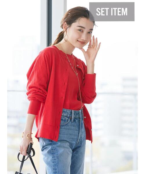 「AMERICAN HOLIC」 ニットアンサンブル L ネイビー レディース_画像2