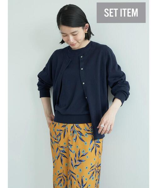 「AMERICAN HOLIC」 ニットアンサンブル L ネイビー レディース_画像4