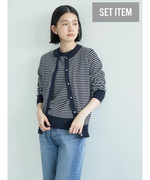 「AMERICAN HOLIC」 ニットアンサンブル L ネイビー レディース_画像5