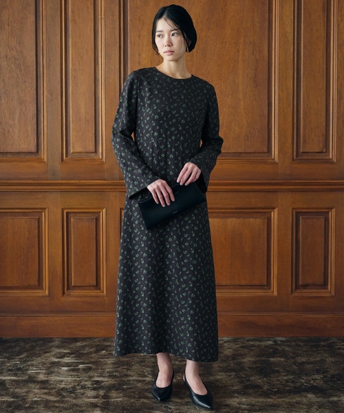 「SLOBE IENA」 長袖ワンピース 38 グリーン レディースの画像