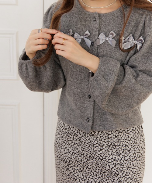 「flower」 カーディガン FREE グレー レディース_画像2