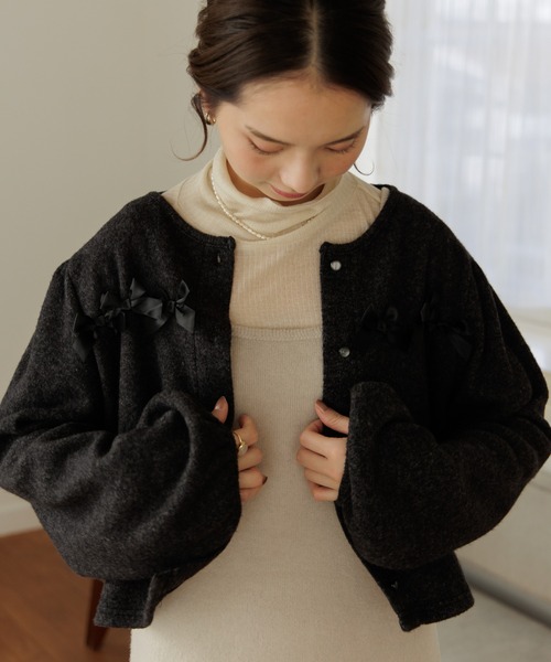 「flower」 カーディガン FREE グレー レディース_画像3