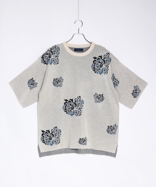 「WESTSEA」 「cathy’s closet」半袖ニット M ナチュラル メンズ_画像2