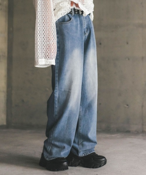 「Shoowtime」 デニムパンツ LARGE グレー メンズ_画像6
