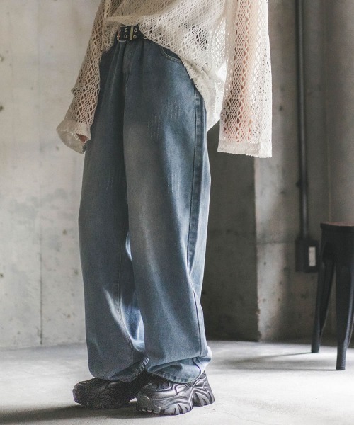 「Shoowtime」 デニムパンツ LARGE グレー メンズ_画像7