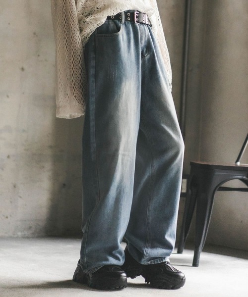 「Shoowtime」 デニムパンツ LARGE グレー メンズ_画像8