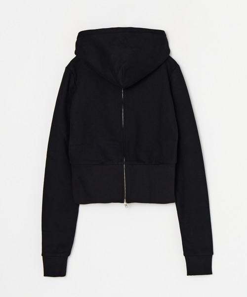 BEEDEN ブラック クロップドパーカー フード付き BEEDEN パーカー HEAVY WEIGHT TWO SIDES COMPACT ZIP UP レディース