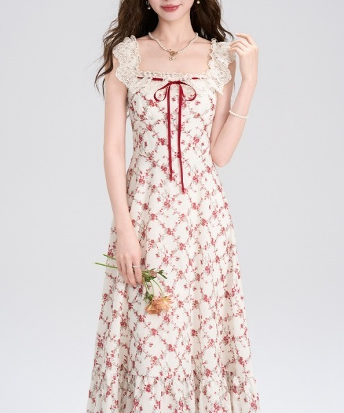 gossip!ロサンゼルス ワンピース 「Y2Kガーリー」レトロ フラワー柄