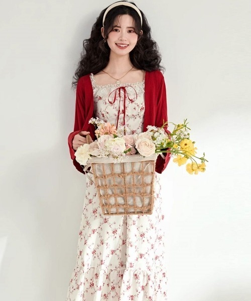 お値下Y2K希少レトロ♥️}LIZLISA花柄キャミワンピース ロングワンピース gossip!ロサンゼルス ワンピース 「Y2Kガーリー」レトロ フラワー柄