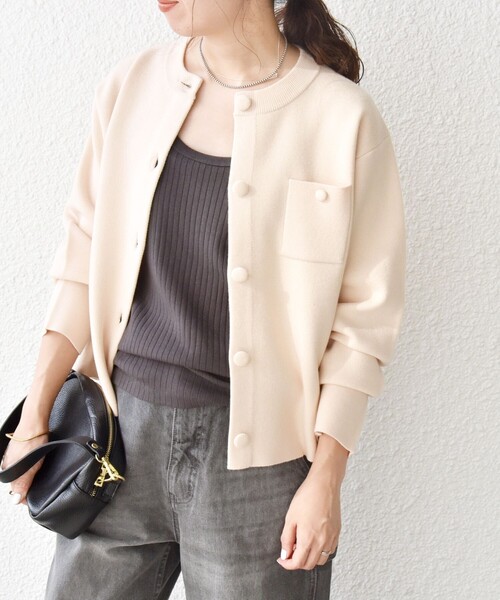 「SHIPS any」 ニットカーディガン ONE SIZE レッド レディース_画像4