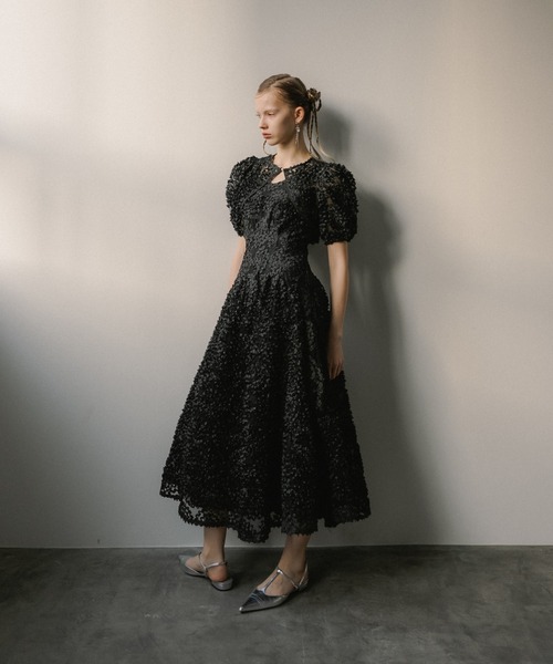 et.UNiVER オケージョン　ワンピース　ブラック　Sサイズ et.UNiVER ドレス Bloom noir dress : ZOZOTOWN Yahoo!店 - 通販