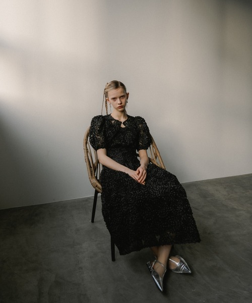 et.UNiVER オケージョン　ワンピース　ブラック　Sサイズ et.UNiVER ドレス Bloom noir dress : ZOZOTOWN Yahoo!店 - 通販
