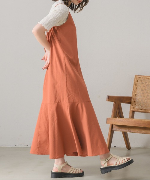 「RETRO GIRL」 キャミソールワンピース MEDIUM ブラック レディース_画像9