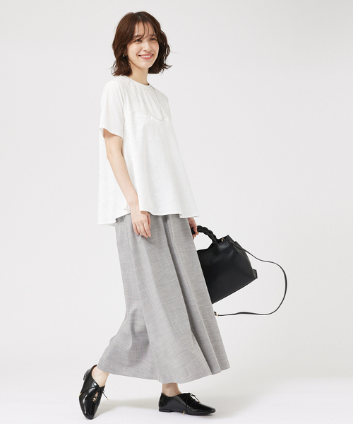 「abahouse mavie」 半袖カットソー フリー チャコールグレー レディース_画像3