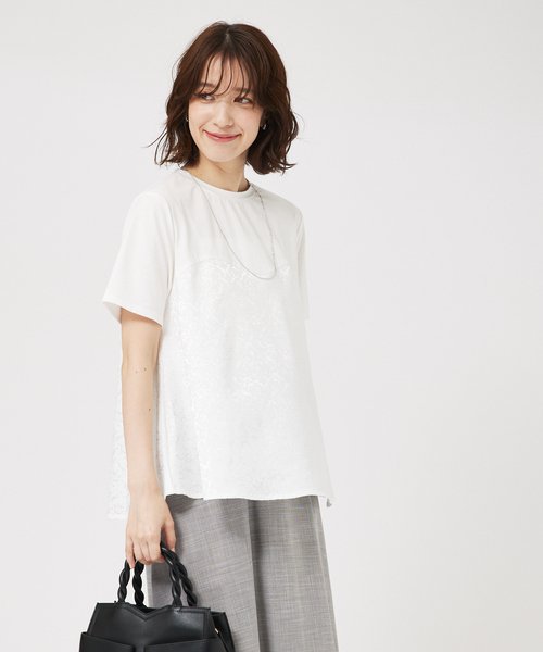 「abahouse mavie」 半袖カットソー フリー チャコールグレー レディース_画像5