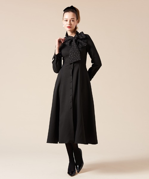 「JENNE」 長袖ワンピース MEDIUM ネイビー レディースの画像