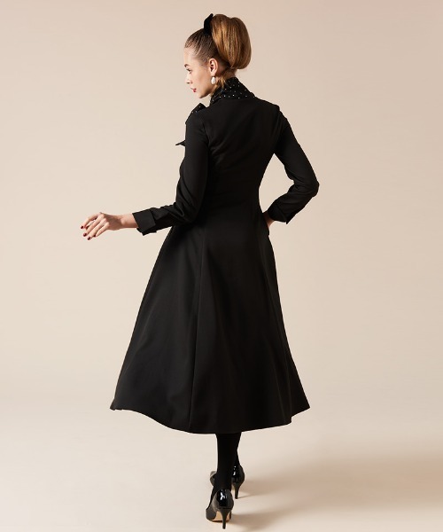 「JENNE」 長袖ワンピース MEDIUM ネイビー レディースの画像