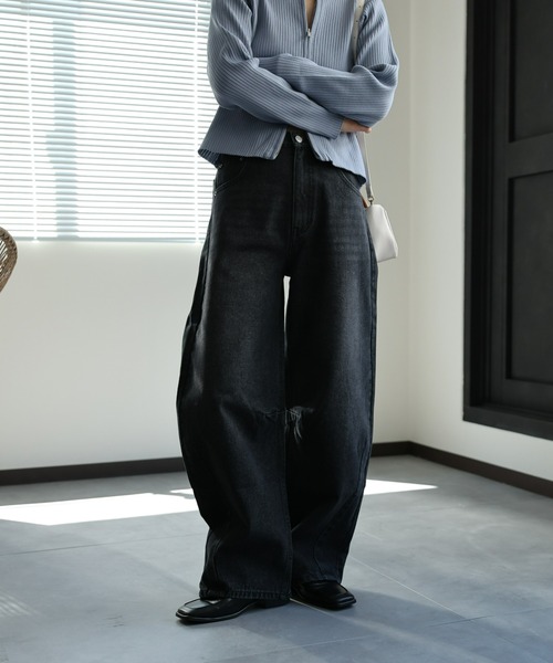 「ap retro」 デニムパンツ LARGE ブラック レディース_画像2