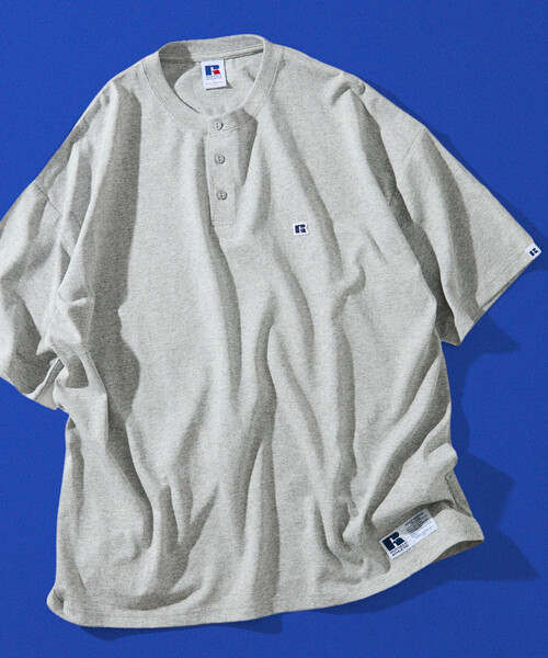 Russell Athletic（ラッセル アスレティック） ヘンリーネック tシャツ
