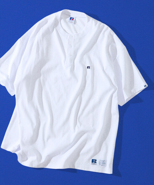 Russell Athletic（ラッセル アスレティック） ヘンリーネック tシャツ