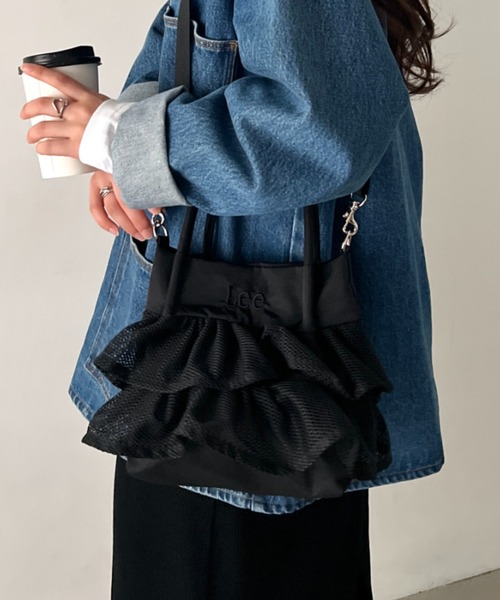 トートバッグ Lee/メッシュフリル 2way バッグ/軽量/シワポリ素材/レディース レディースの画像