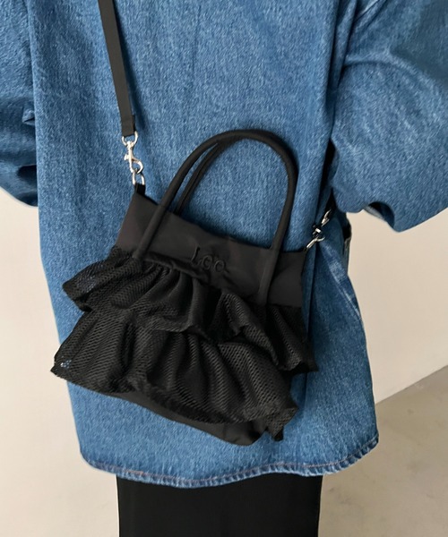 トートバッグ Lee/メッシュフリル 2way バッグ/軽量/シワポリ素材/レディース レディースの画像