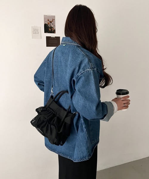 トートバッグ Lee/メッシュフリル 2way バッグ/軽量/シワポリ素材/レディース レディースの画像