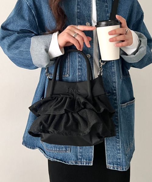トートバッグ Lee/メッシュフリル 2way バッグ/軽量/シワポリ素材/レディース レディースの画像