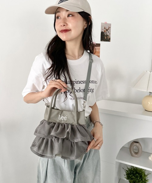 トートバッグ Lee/メッシュフリル 2way バッグ/軽量/シワポリ素材/レディース レディースの画像