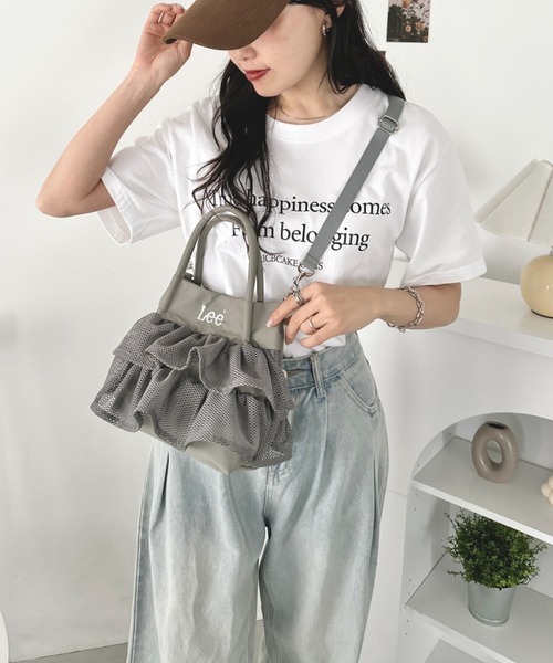 トートバッグ Lee/メッシュフリル 2way バッグ/軽量/シワポリ素材/レディース レディースの画像